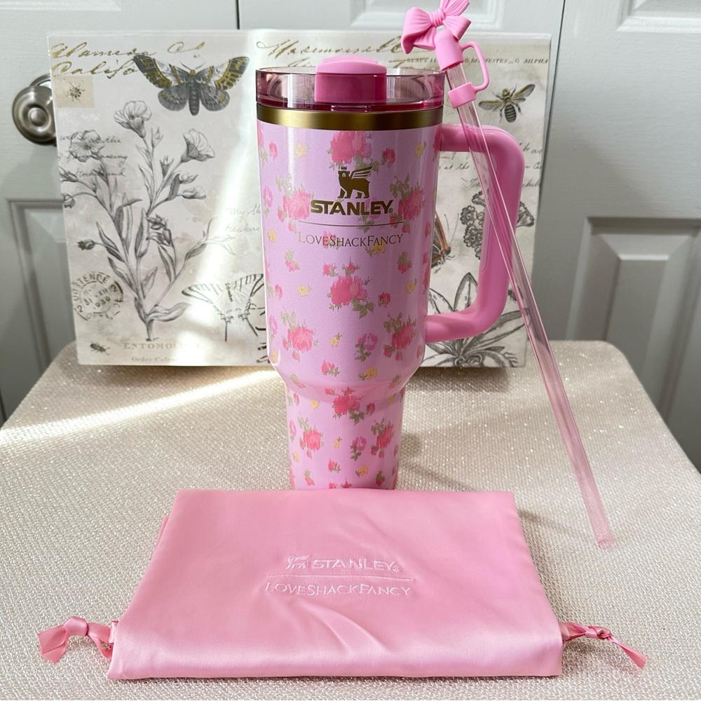 Stanley x Love Shack Fancy Pink Ibiza Sunset Quencher H2.0 40 oz Tumbler NIB